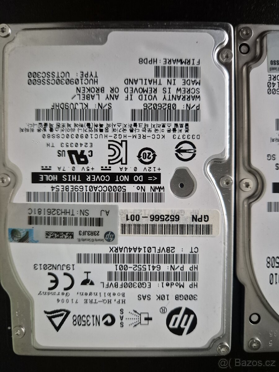 SAS disky 73GB - 300GB HDD DELL HP Seagate 50-100Kč