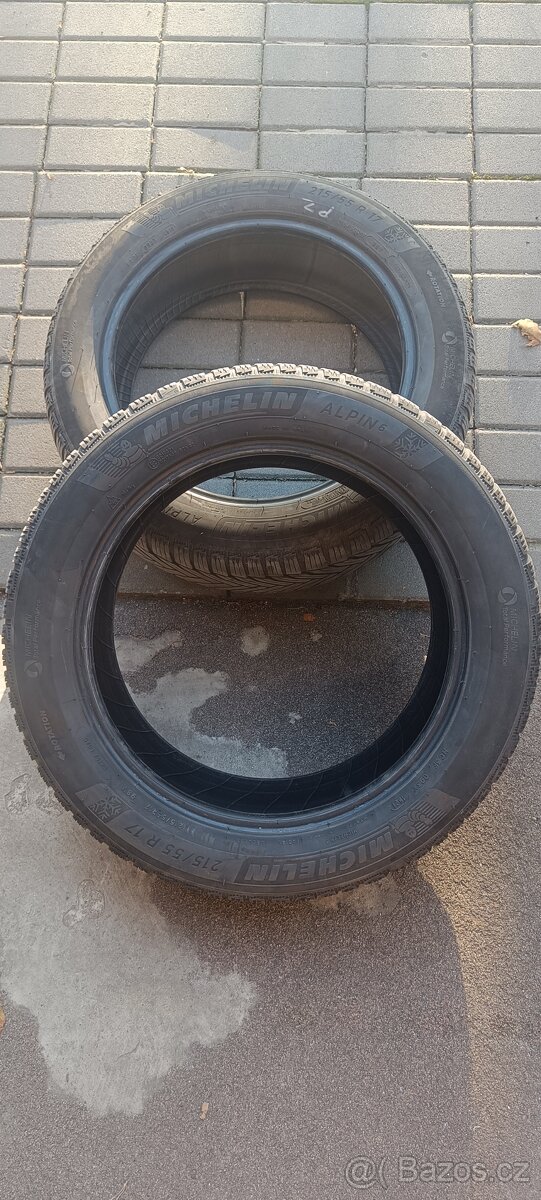 Prodám michelin alpin 6 zimní 2ks 215/55 R17