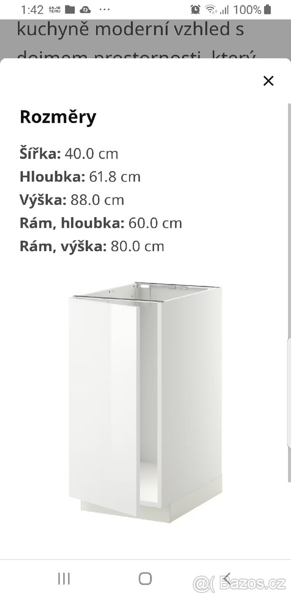 REZERVACE Kuchyňská spodní skříňka IKEA Metod bílá