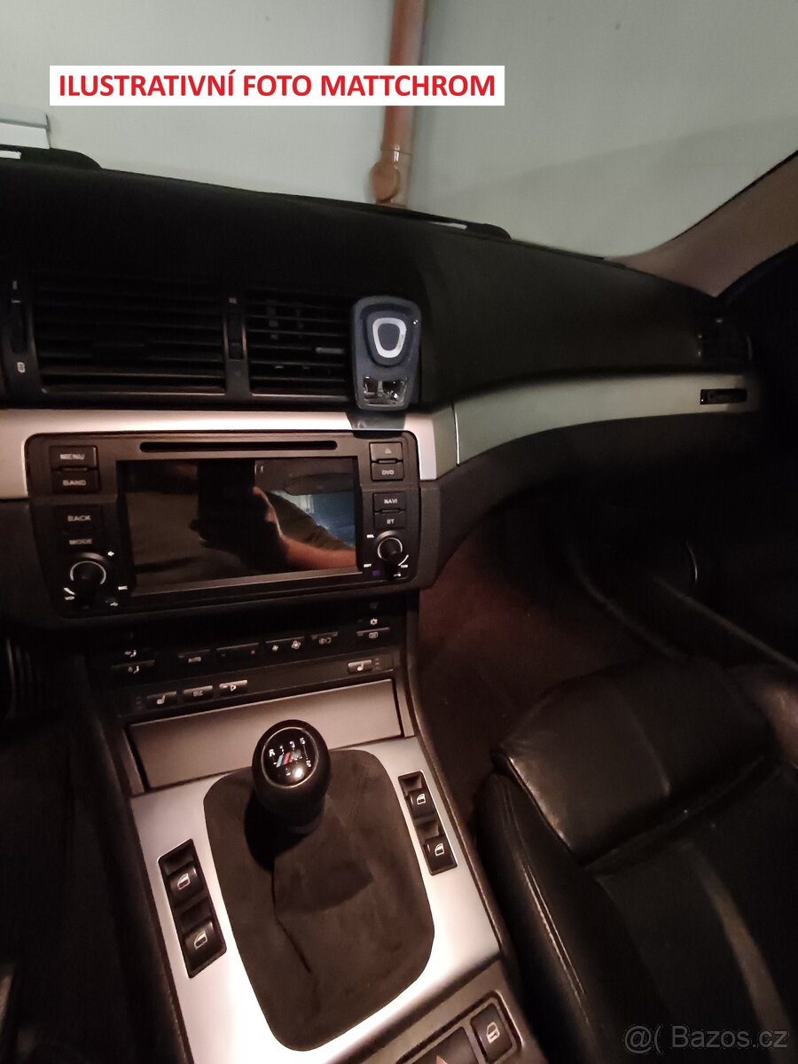 BMW E46 MATTCHROM stříbrná lišta dekor nad rádio