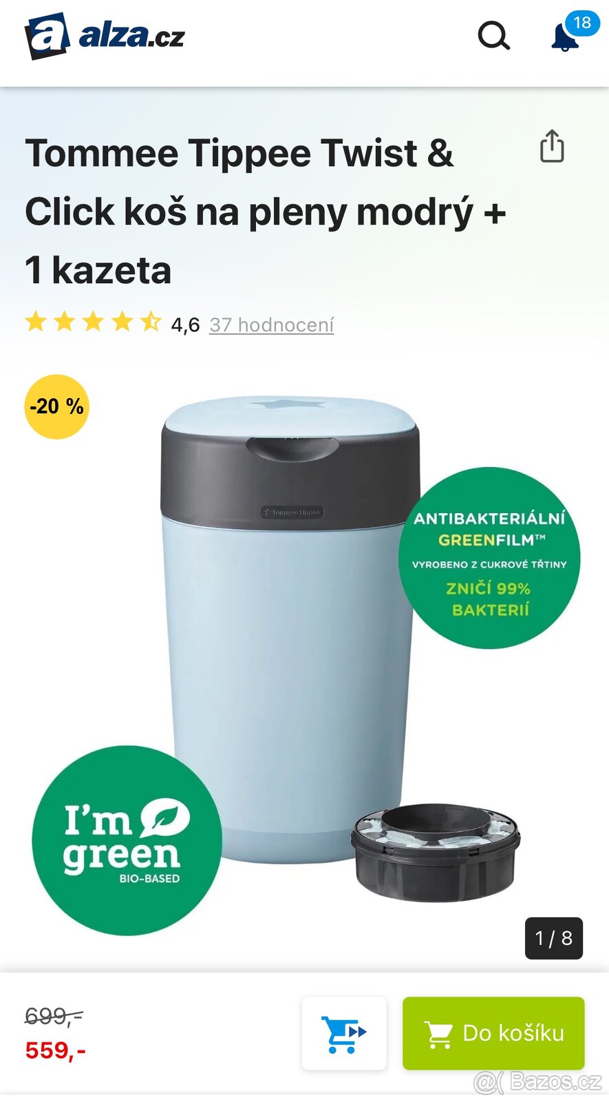 Designový Koš na pleny Tomme Tippee Sangenic Twist & Click