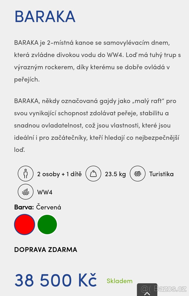 Nafukovací loď Baraka Gumotex