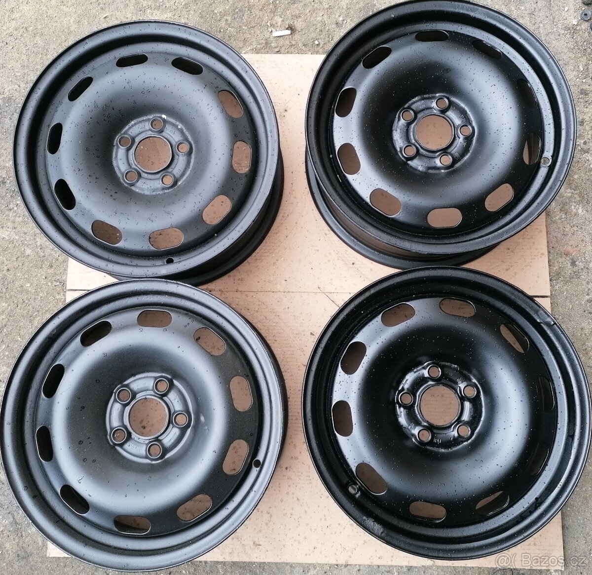 Plechové disky 15" 5X100 J6.0 ET38 Škoda VW,Seat,Audi