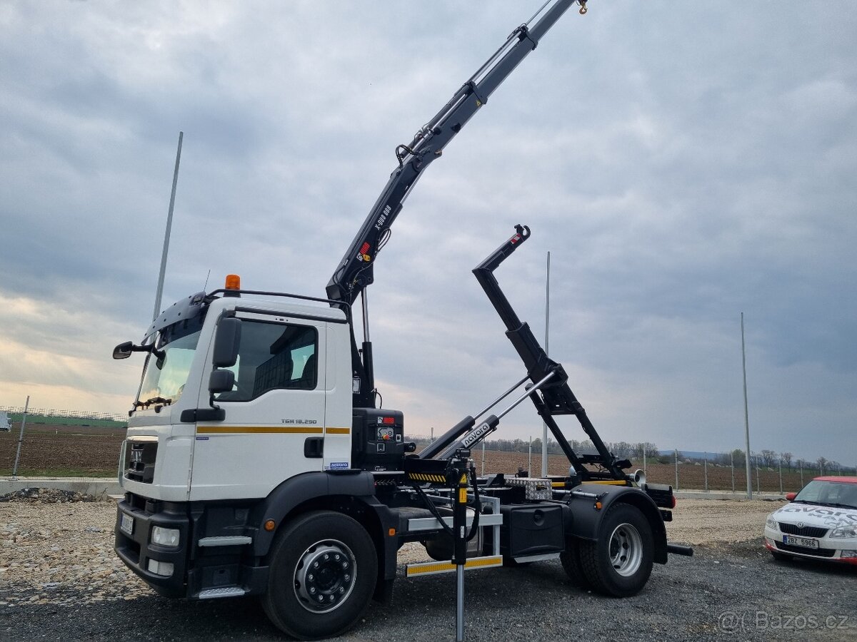 MAN 18.290 RUKA HIAB 088 + NOSIČ KONTEJNERU 10T