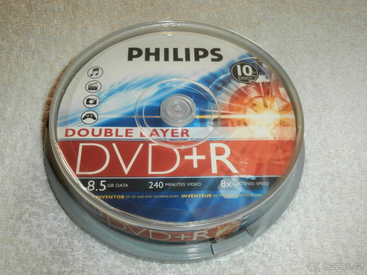 Philips DVD+R Double Layer 8,5 GB, 10x cakebox