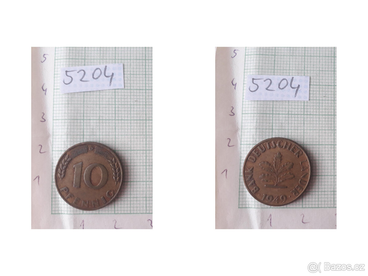 10 Pfennig 1949 - Německo - stará mince