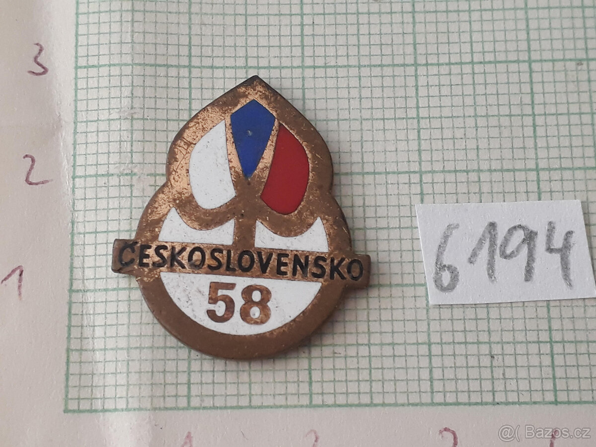 Československo 58 - starý odznáček