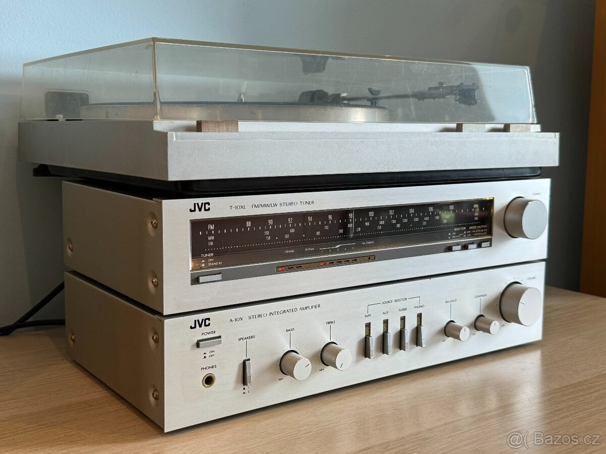 JVC Hifi věž - gramofon, tuner, zesilovač