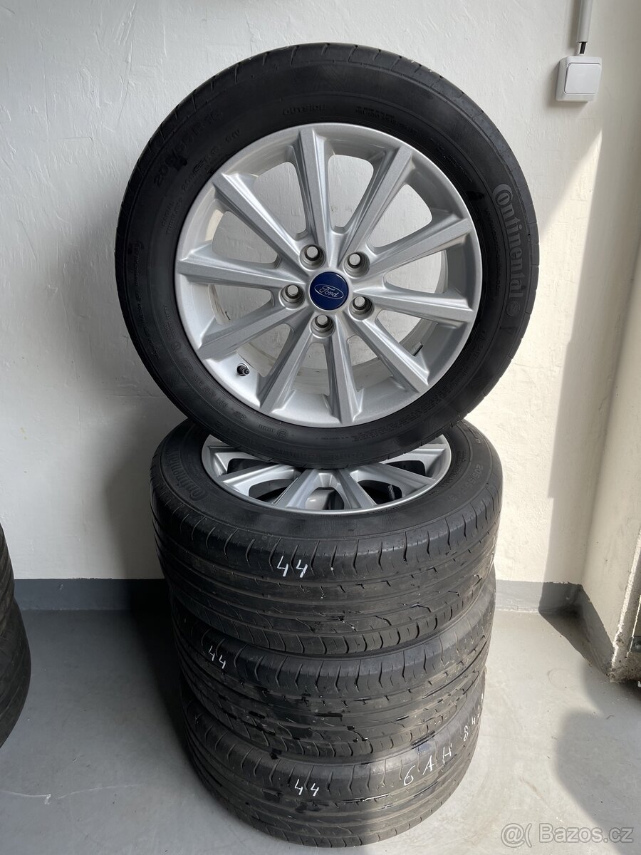 ☀️ Alu sada FORD 16" Continental 205/55/16, DOT17