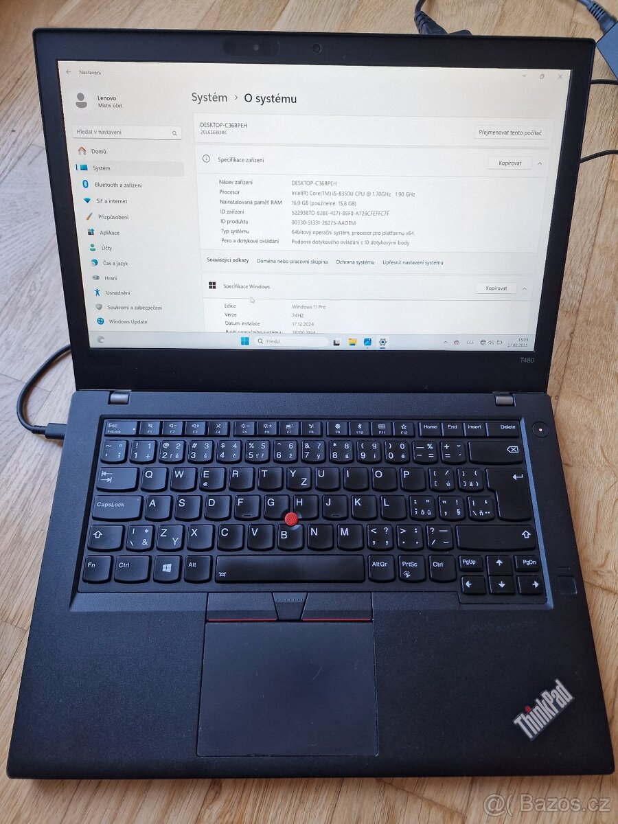 Lenovo ThinkPad T480 - repasovaný