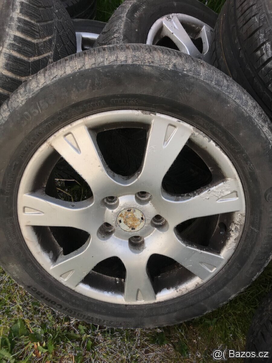 Alu kola 16” 5x112 Škoda a zimní pneu 205/55R16