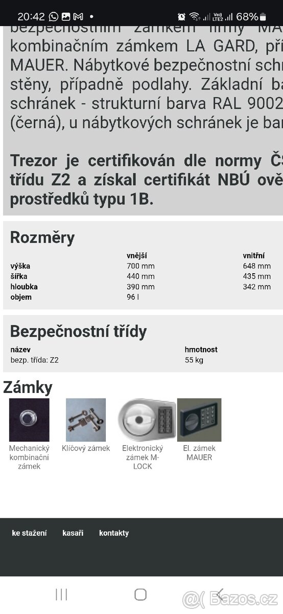 Bezpečnostní trezor větší T-safe NS5