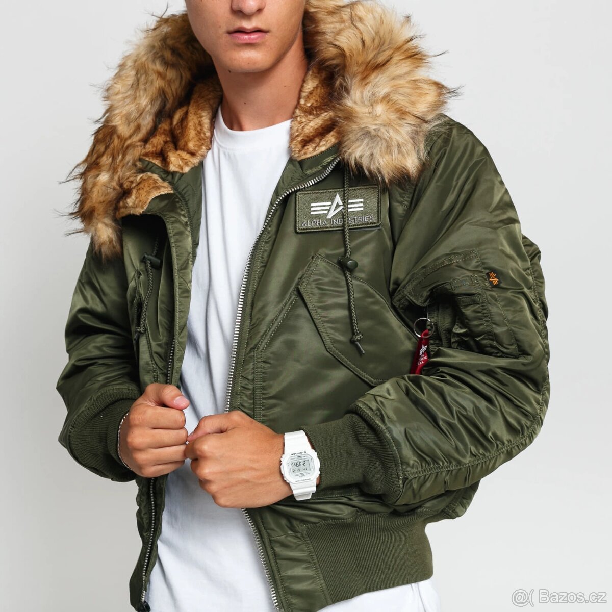 Alpha Industries, N2B, bomber, zimní bunda, green sage