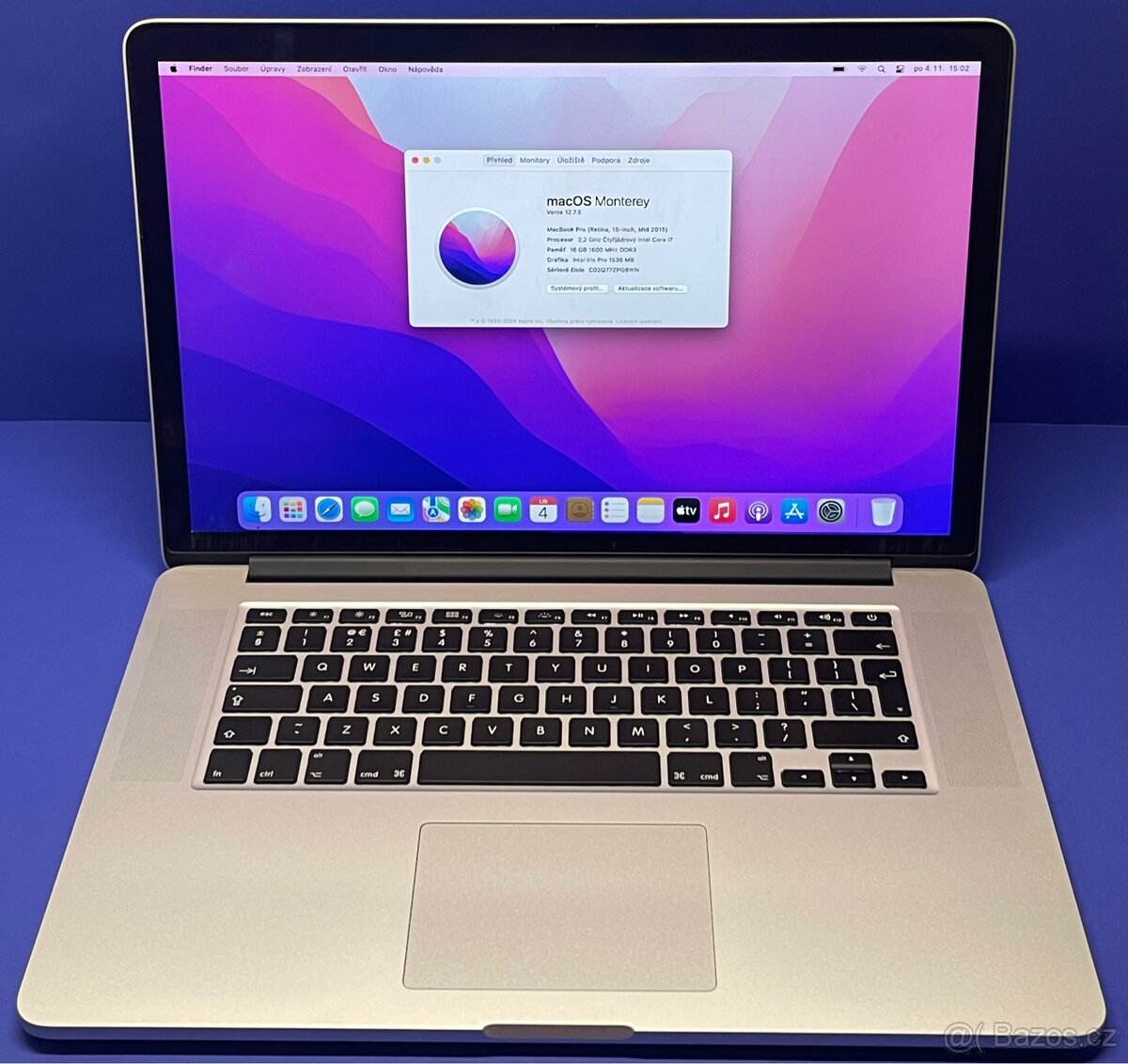 MacBook Pro 15” 2015/16GB RAM/i7/256GB SSD/Záruka