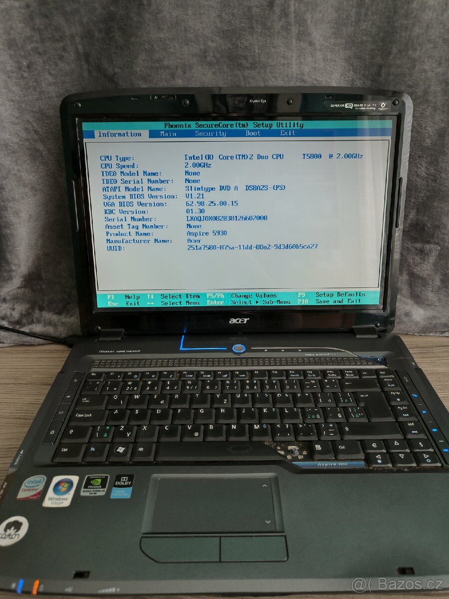 Acer Aspire 5930 - Náhradní díly