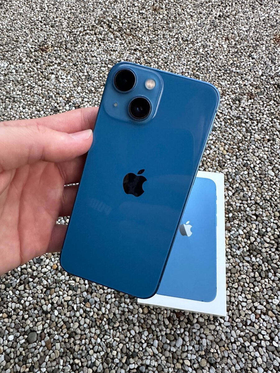 iPhone 13 mini - baterie 100% blue