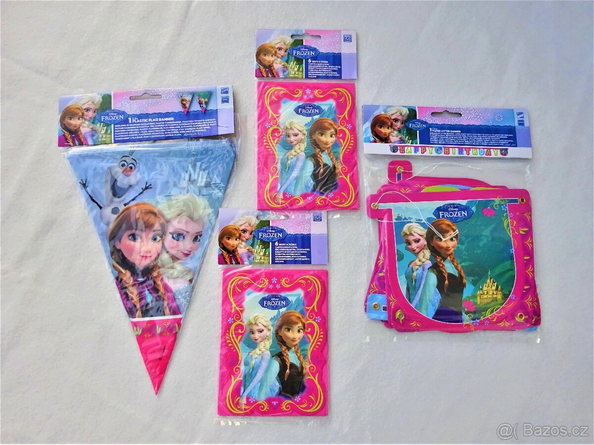 Párty set Frozen - Banner, Girlanda, Pozvánka 12ks