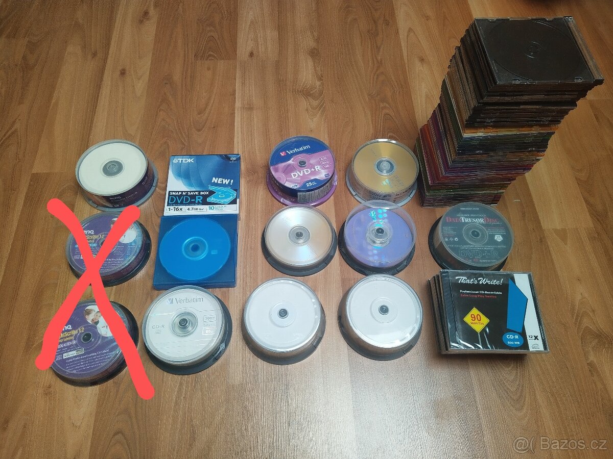 Nové, nepoužité CD+DVD cca 190ks