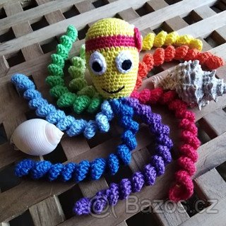 Háčkovaná chobotnice - barevná