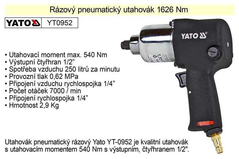 Rázový utahovák Yato  540 Nm