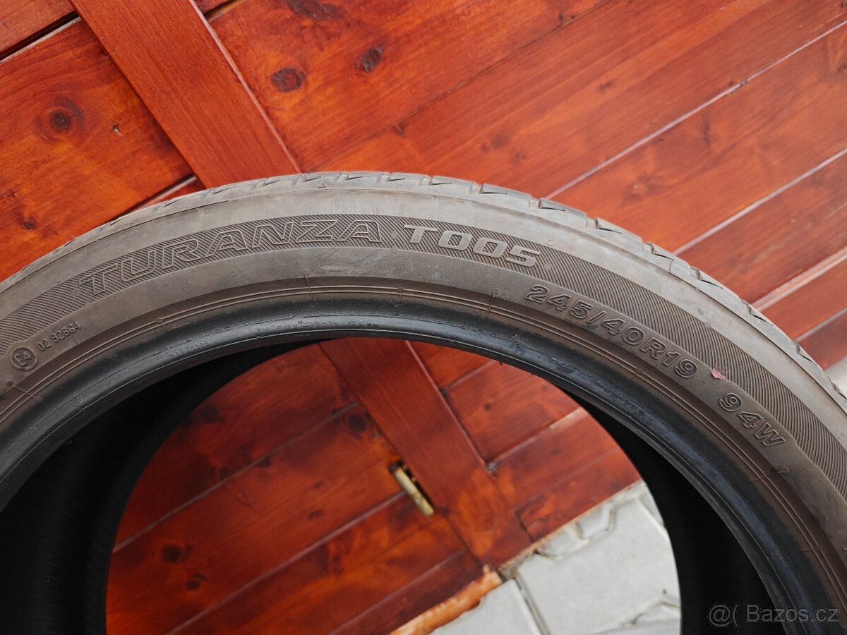 4x Letní Pneu Bridgestone Turanza 245/40/19