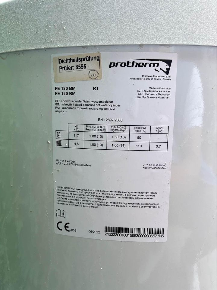 Ohřívač vody/Bojler Protherm FE 120 BM o objemu 120 l. Stav