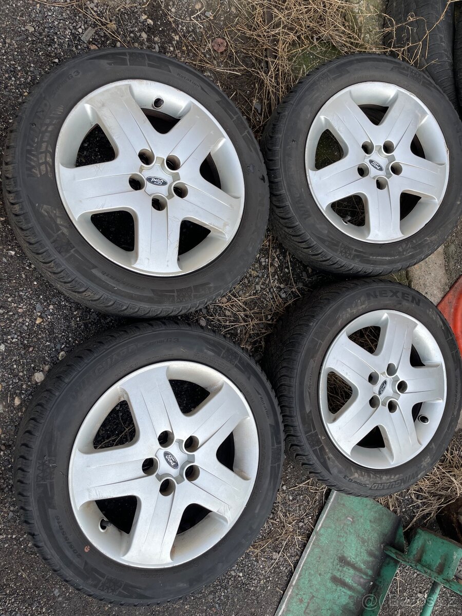 Disky Ford-5x108, celoroční pneu Nexen, 205/55 R16