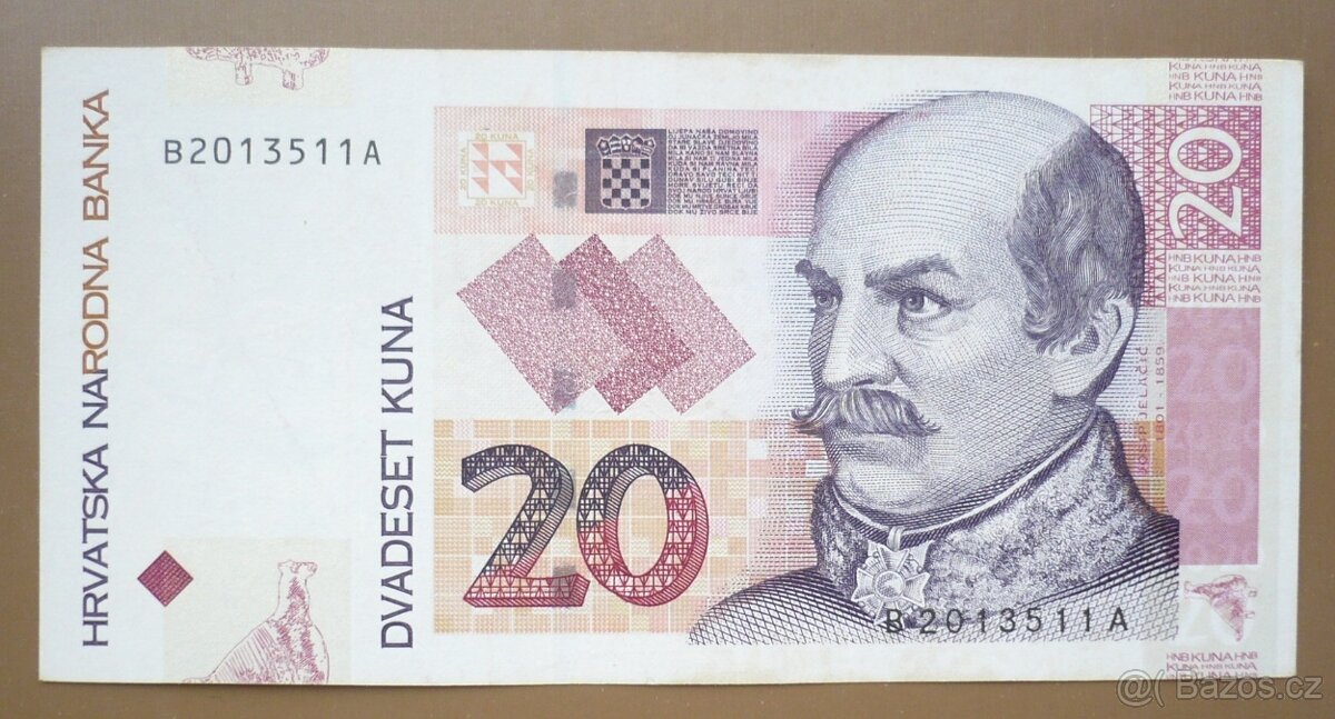 Bankovka, Chorvatsko, 20 kuna, ročník 2012