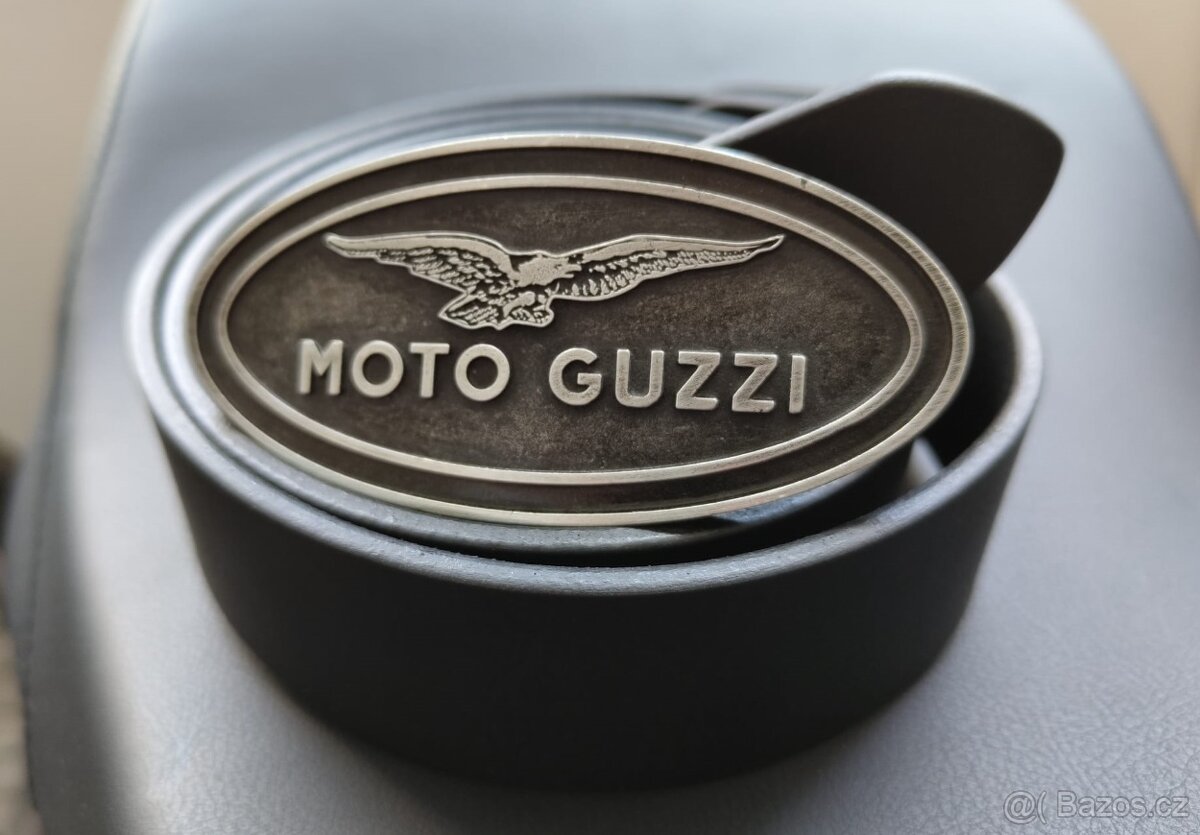 Luxusní kožený opasek s přezkou MOTO GUZZI - nový, nepoužitý