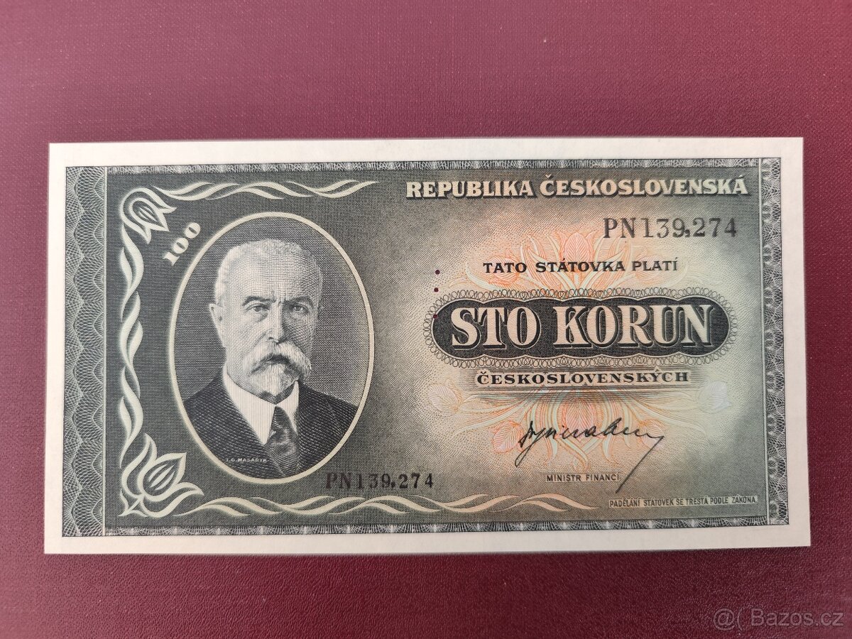 bankovka 100 korun 1945 UNC