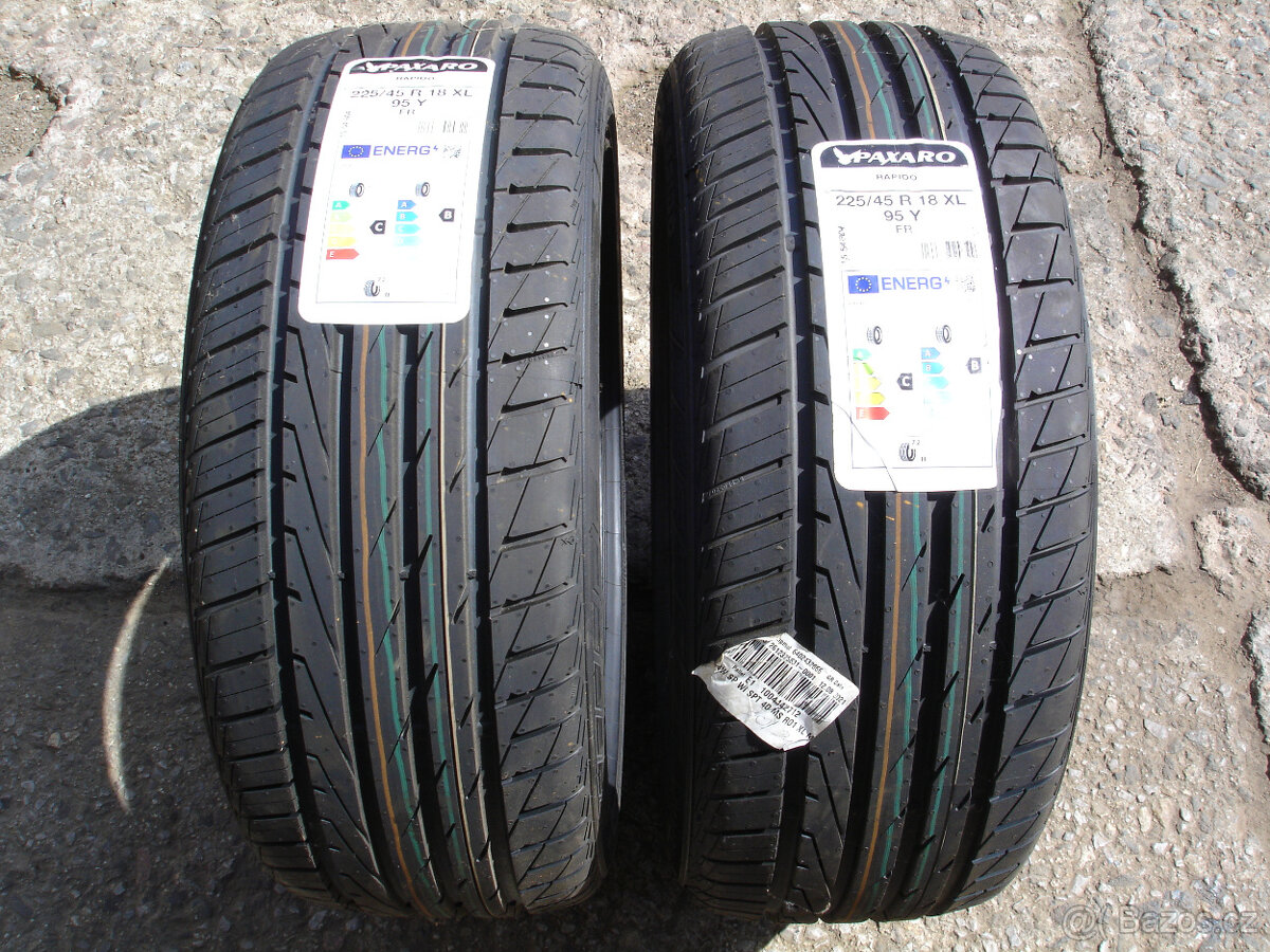 Prodám 2x Pneu 225/45R18 xl 95y FR Paxaro Rapido