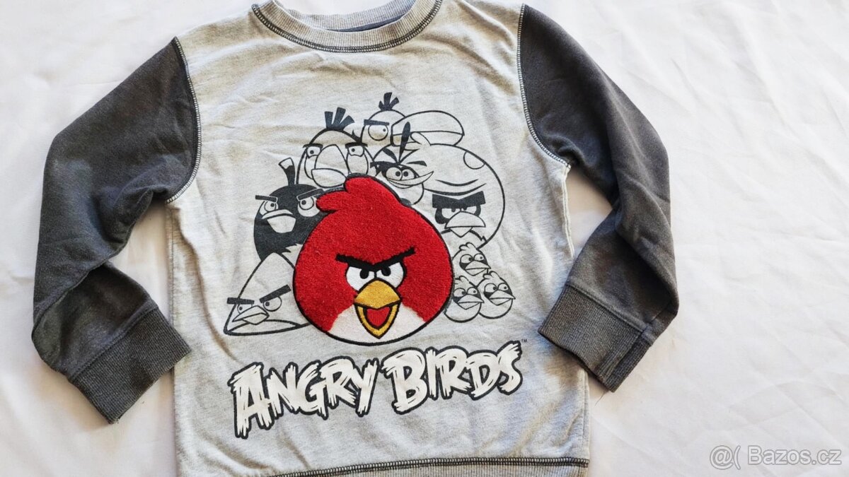 Šedá mikina Angry bird vel. 110/116