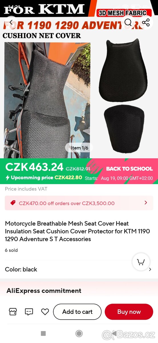 Prodám KTM SAS cover seat