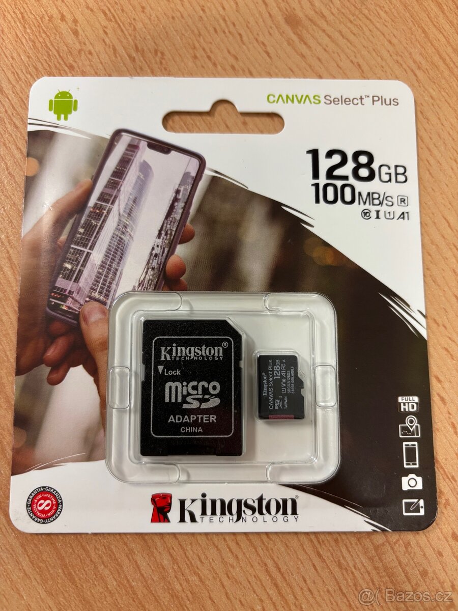 Paměťová karta Kingston Micro SDXC 128 GB + SD adaptér