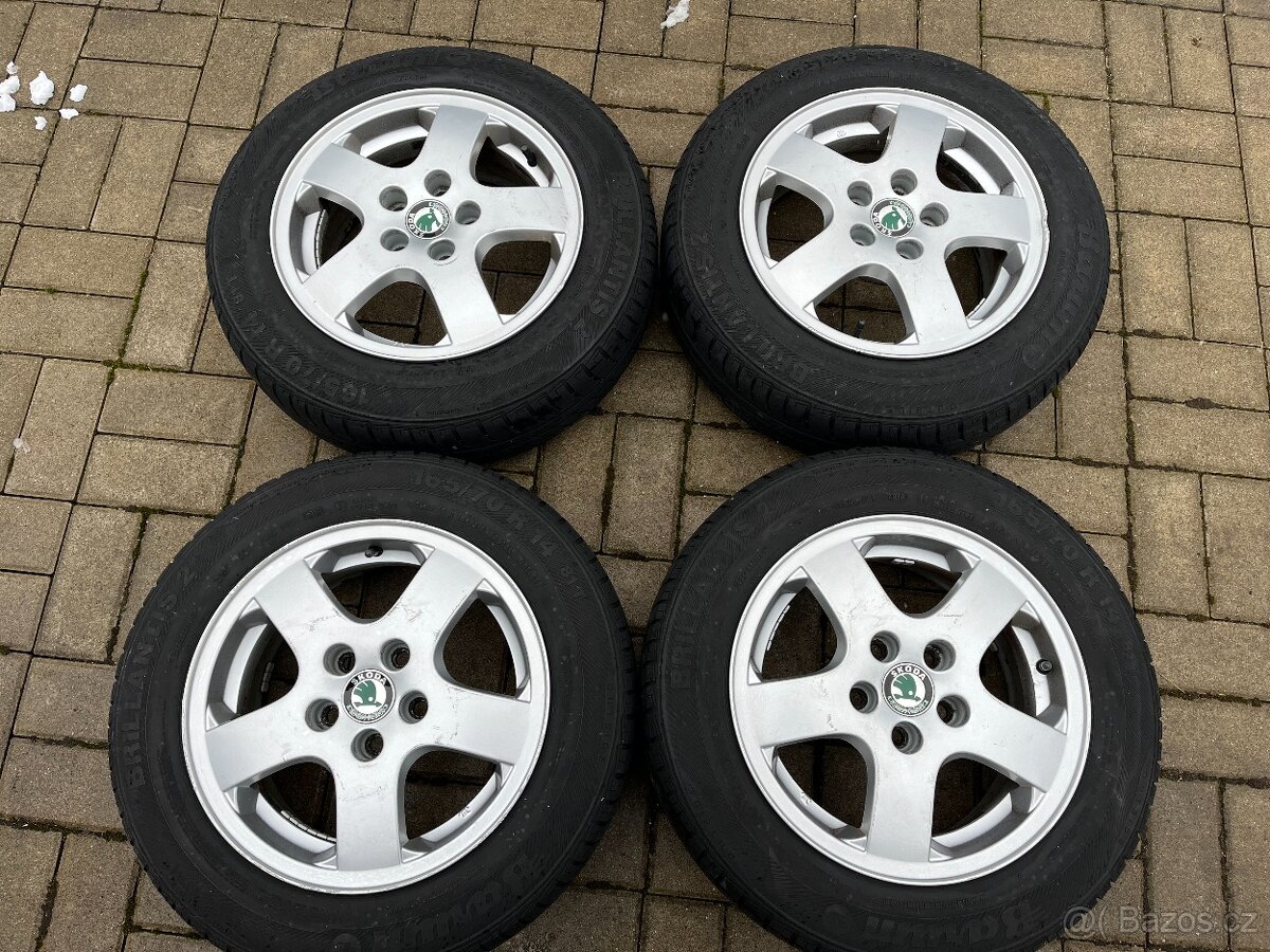 4x alu disky 5x100 R14, letní pneu