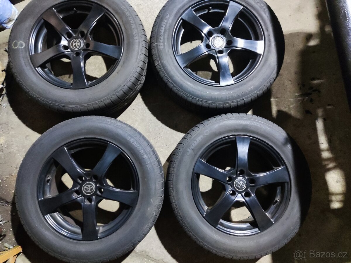 Alu kola 5x114.3, 7Jx17, ET 48 + pneu 225/65R17