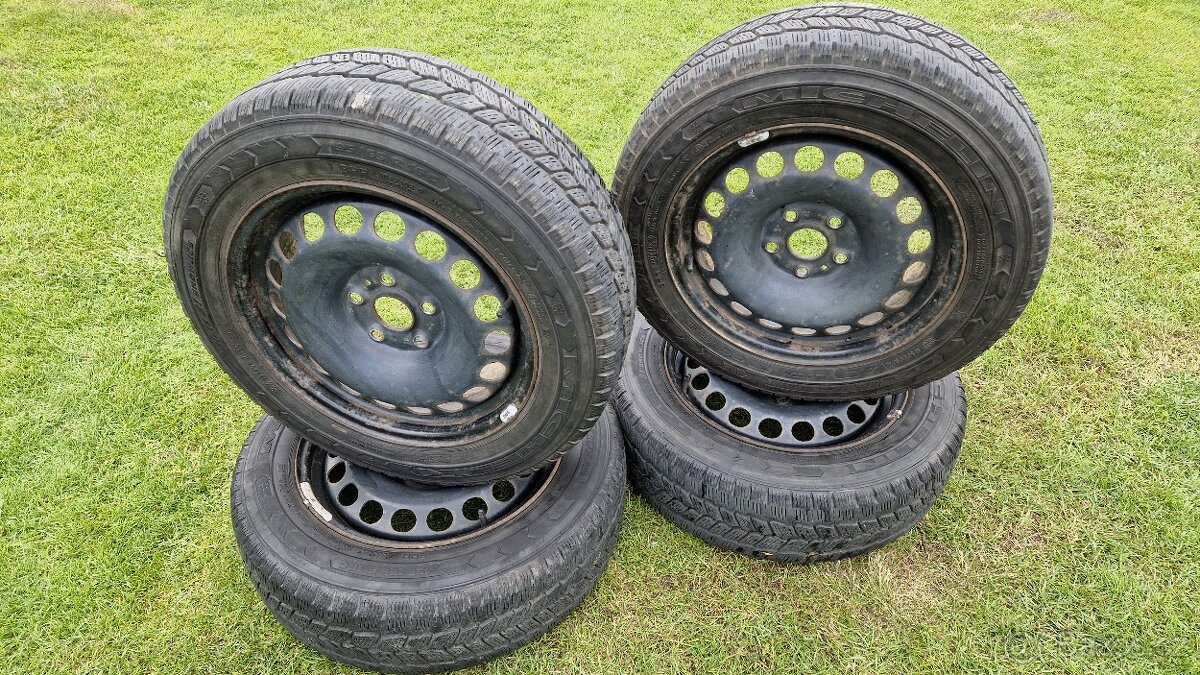 Plechové disky 5x112 R16 a pneu Michelin 195/65 R16 C zimní
