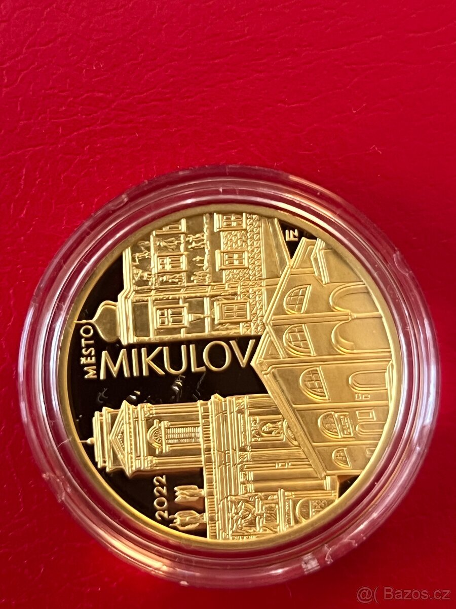 Zlato - zlatá mince 5000kč Mikulov 2022 Proof