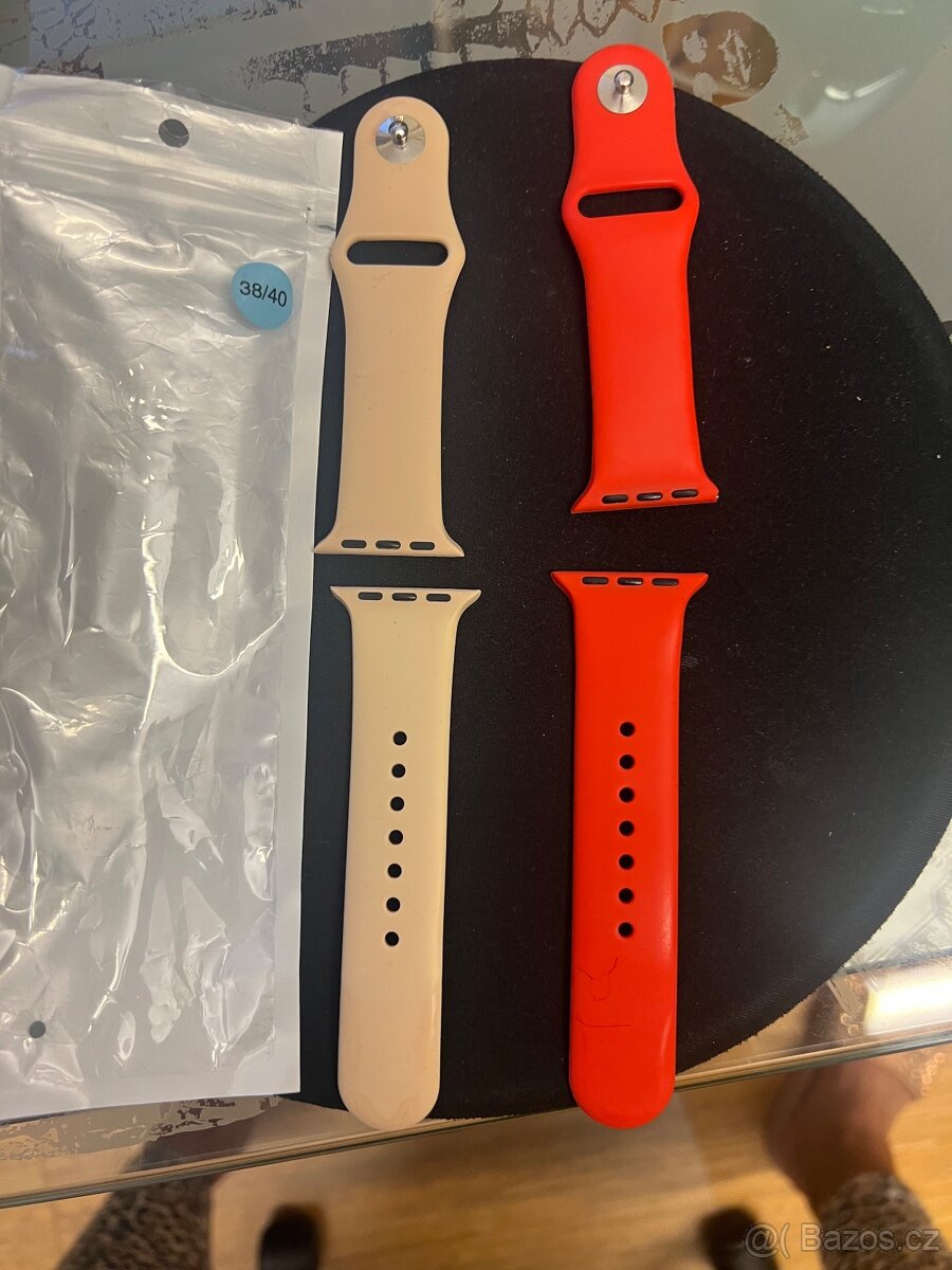 Řemínek na iWatch nový červený a béžový