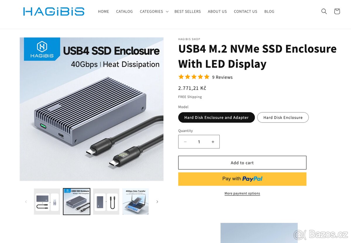 Box na disk SSD M.2 NVMe, USB4, 40Gbps, MAC i PC