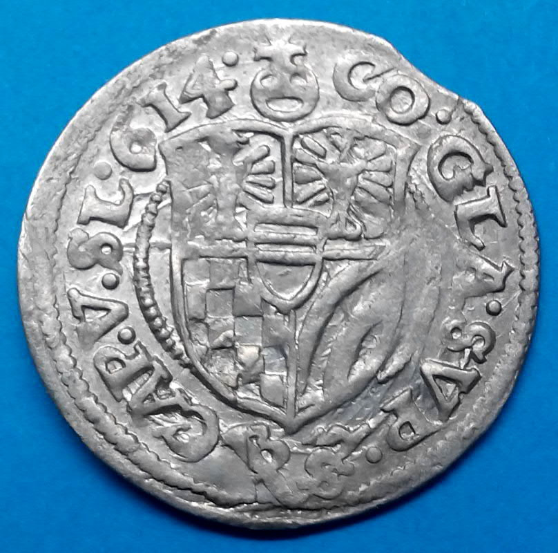 3 Krejcar Olešnice 1614 Karel II.