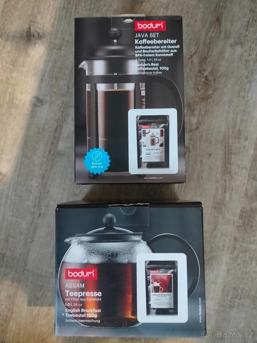 BODUM french press a konvice na čaj