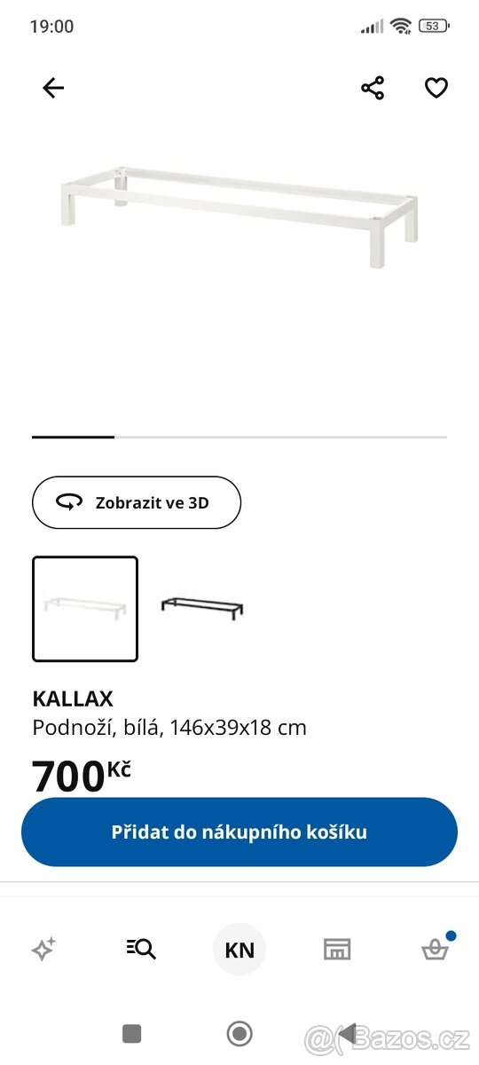 Podnoží ikea kallax top stav