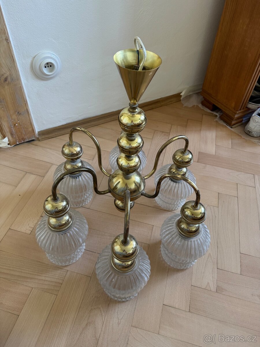 Vintage lustr mosazný