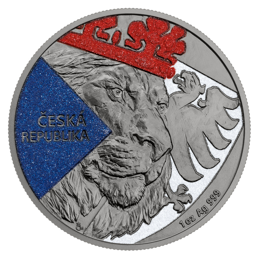 Český lev 2024 černá platina, diamond effect stand