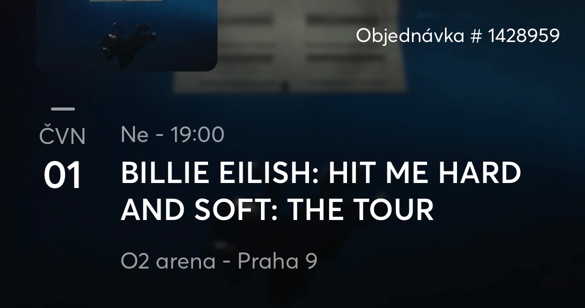 Koncert -Billie Eilish 1/6/2025 - PRODÁM 3 vstupenky - stání