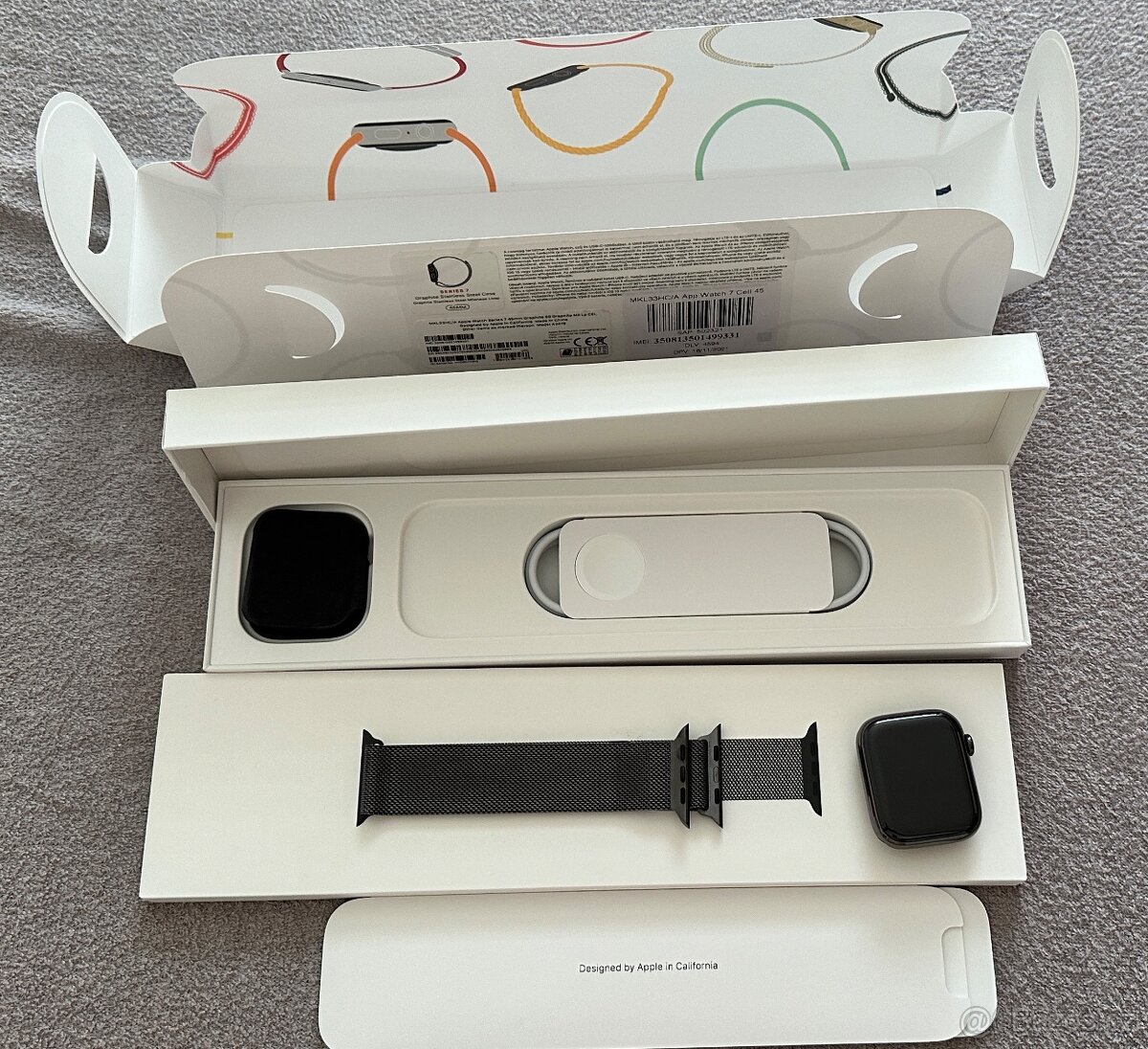 Apple Watch series 7 45mm Cellular Grafitová ocel s tahem