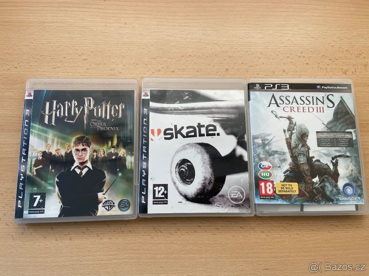 3x hry na PS 3 Harry Potter, Skate, Assassin´s Creed 3