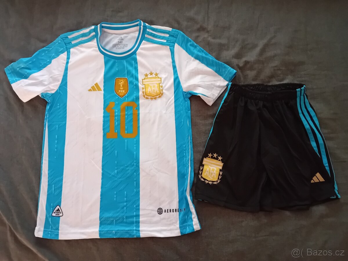 Messi Argentina dětský fotbalový dres set vel.140