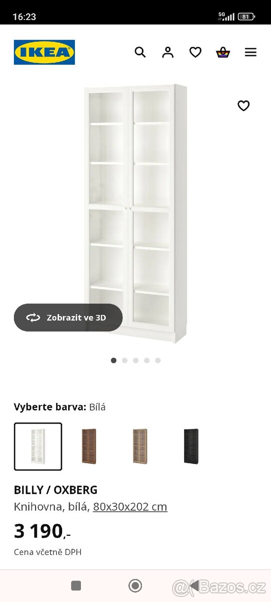 2x Billy Oxberg IKEA bílá